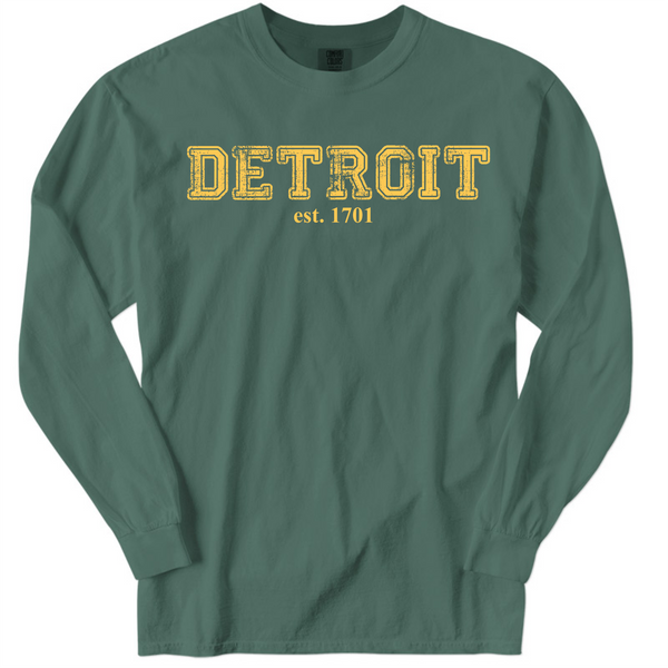 DSA Long Sleeve Pigment Dyed Detroit 1701 T-Shirt
