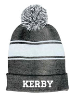 Kerby Elementary School Pom Pom Striped Beanie