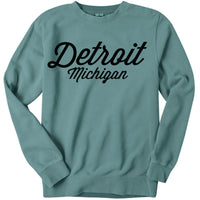 DSA Detroit Script Pigment Dyed Crewneck Sweatshirt